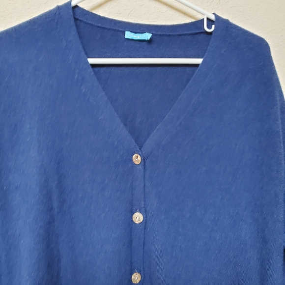 J. McLaughlin Blue 100% Cashmere Cardigan Sweater.  Size 8 - Picture 4 of 7